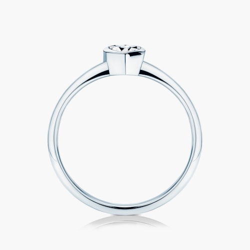 Pierścionek zaręczynowy Pure: białe złoto, diament w szlifie serce